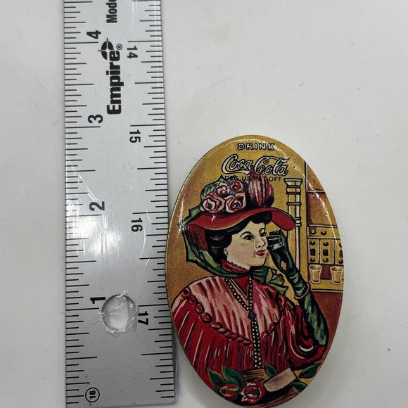 Vtg Coca Cola Sewing Tins Mini Oval Lot of 3 Tip Trays Hong Kong Import 1970s - Picture 4 of 5